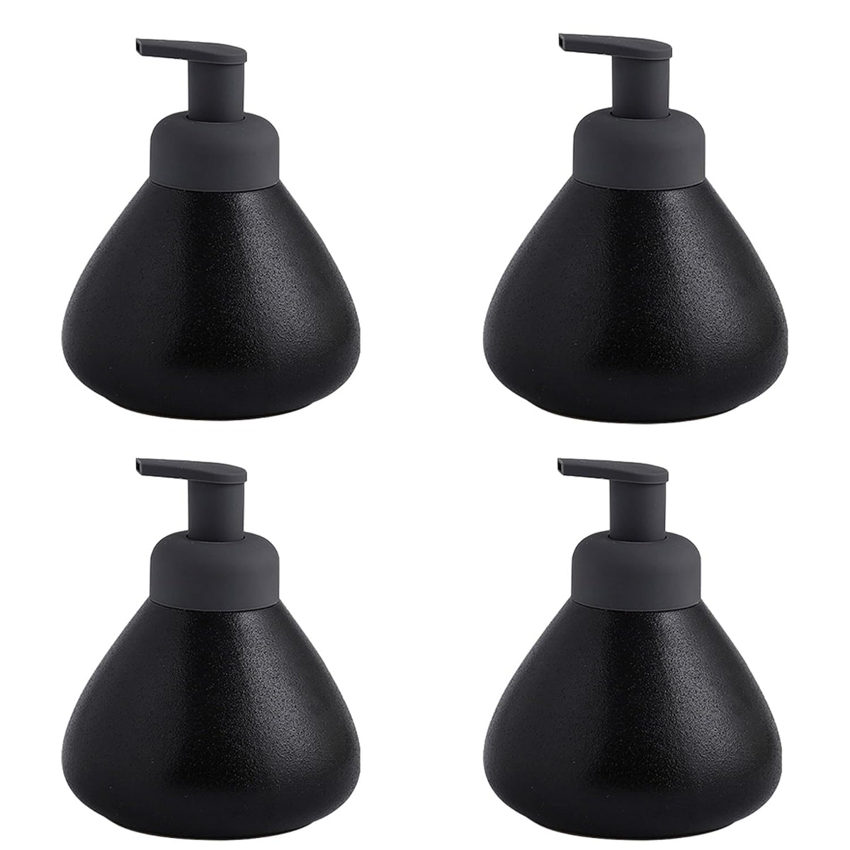 Kuber Industries Liquid Soap Dispenser | Handwash Soap Dispenser | Soap Dispenser for Wash Basin | Shampoo Dispenser Bottle | Bathroom Dispenser Bottle | Pack of 4 | JY00019 | 360 ml | Black