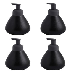 Kuber Industries Liquid Soap Dispenser | Handwash Soap Dispenser | Soap Dispenser for Wash Basin | Shampoo Dispenser Bottle | Bathroom Dispenser Bottle | Pack of 4 | JY00019 | 360 ml | Black