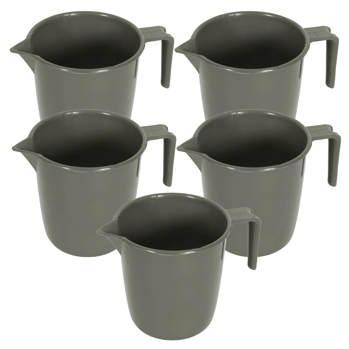 Heart Home Bathroom Mug | Plastic Bath Mug for Bathroom | Bath Mug | Mug for Bathroom | Mug for Toilet | Washroom Jug | 111 Bath Mug | 1 LTR | Pack of 5 | Gray