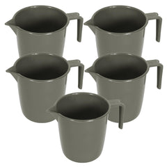 Heart Home Bathroom Mug | Plastic Bath Mug for Bathroom | Bath Mug | Mug for Bathroom | Mug for Toilet | Washroom Jug | 111 Bath Mug | 1 LTR | Pack of 5 | Gray