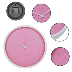 Kuber Industries Wall Clock | Fancy Watch Wall Clocks | Office Wall Clock | Clock for Living Room | Clock for Bedroom | Clock for Hall | Machinery-Quartz | 12 Inch | 2019-E Pink