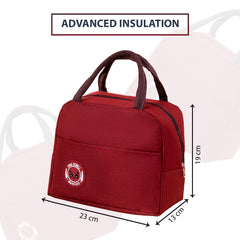Homestic Lunch Bag | Lunch Bag for Office | Lunch Bag for College | Reusable Lunch Bag | Lunch Bag for Adults | Tiffin Lunch Bag with Handle | Plain | LYN12-RED | Red