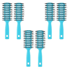 Kuber Industries Hair Brush | Flexible Bristles Brush | Hair Brush with Paddle| Suitable For All Hair Types | Round Vented Hair Brush | 6 Piece | Pack of 3 | C13-X-BLE | Blue