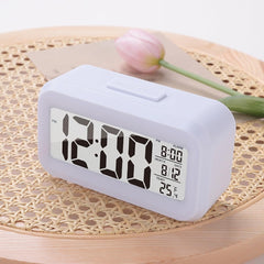 Kuber Industries ABS Battery Oprated Loud Digital Alarm Clock|Desk, Table Clock|Alarm Clock For Heavy Sleepers-Pack of 4 (White)