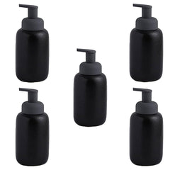 Kuber Industries Liquid Soap Dispenser | Handwash Soap Dispenser | Soap Dispenser for Wash Basin | Shampoo Dispenser Bottle | Bathroom Dispenser Bottle | Pack of 5 | JY00012 | 400 ml | Black
