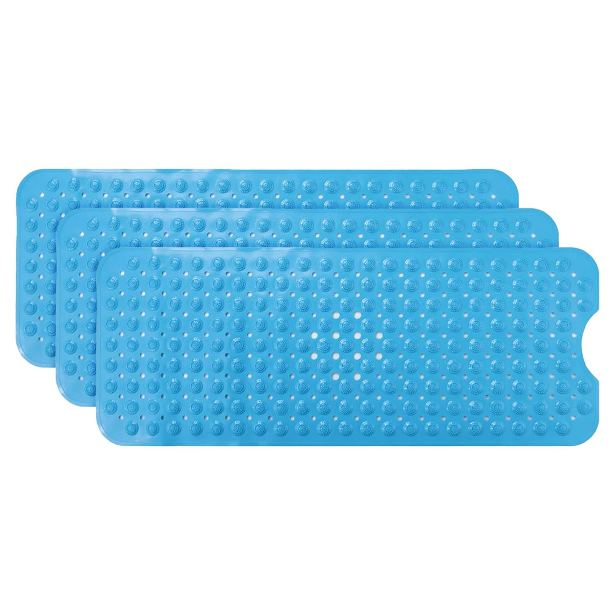 Kuber Industries Bath Mat | PVC Bathroom Mat | Shower Bath Mat | Floor Tub Mat | Bathroom Mud Mat | Anti-Skid Shower Bathroom Mat | M-YSD-40B |Pack of 3| Dark Blue