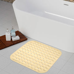 Heart Home Bath Mat | PVC Bathroom Mat | Shower Bath Mat | Square Bath Tub Mat | Foot Massager Mat | Anti-Skid Floor Mat | Shower Mat | Pack of 2 | Cream