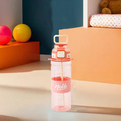 Kuber Industries Pack of 5 Kids Water Bottle With Straw |Sipper Water Bottle For Kids Boys Girls| Water Bottle with Locking Flip Lid | 800 ml |Pink | SYZ-7740B