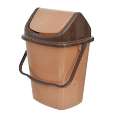 Heart Home Plastic Dustbin/Wastebin With Swing Lid With Handle, 7 Liter- Pack of 2 (Green & Coffee)-47HH0847