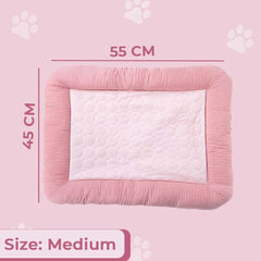 Kuber Industries Rectangular Dog & Cat Bed|Yarn Dyed Oxford Cloth|Nylon and Polyester with Cotton Filling|Self-Cooling Bed for Dog & Cat|Small Light-Weight & Durable Dog Bed|ZQCJ005P-M|Pack Of 4|Pink