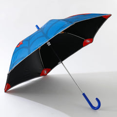 Kuber Industries Marvel Spidermen Print Umbrella For Kids|Automatic Umbrella For Rain-Pack of 2 (Blue)