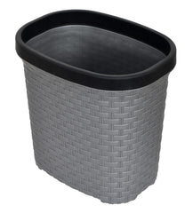 Heart Home Multiuses Plastic Open Dustbin For Home, Kitchen, Office, Bathroom, 7 Litre- Pack of 2 (Brown & Grey)-47HH0720