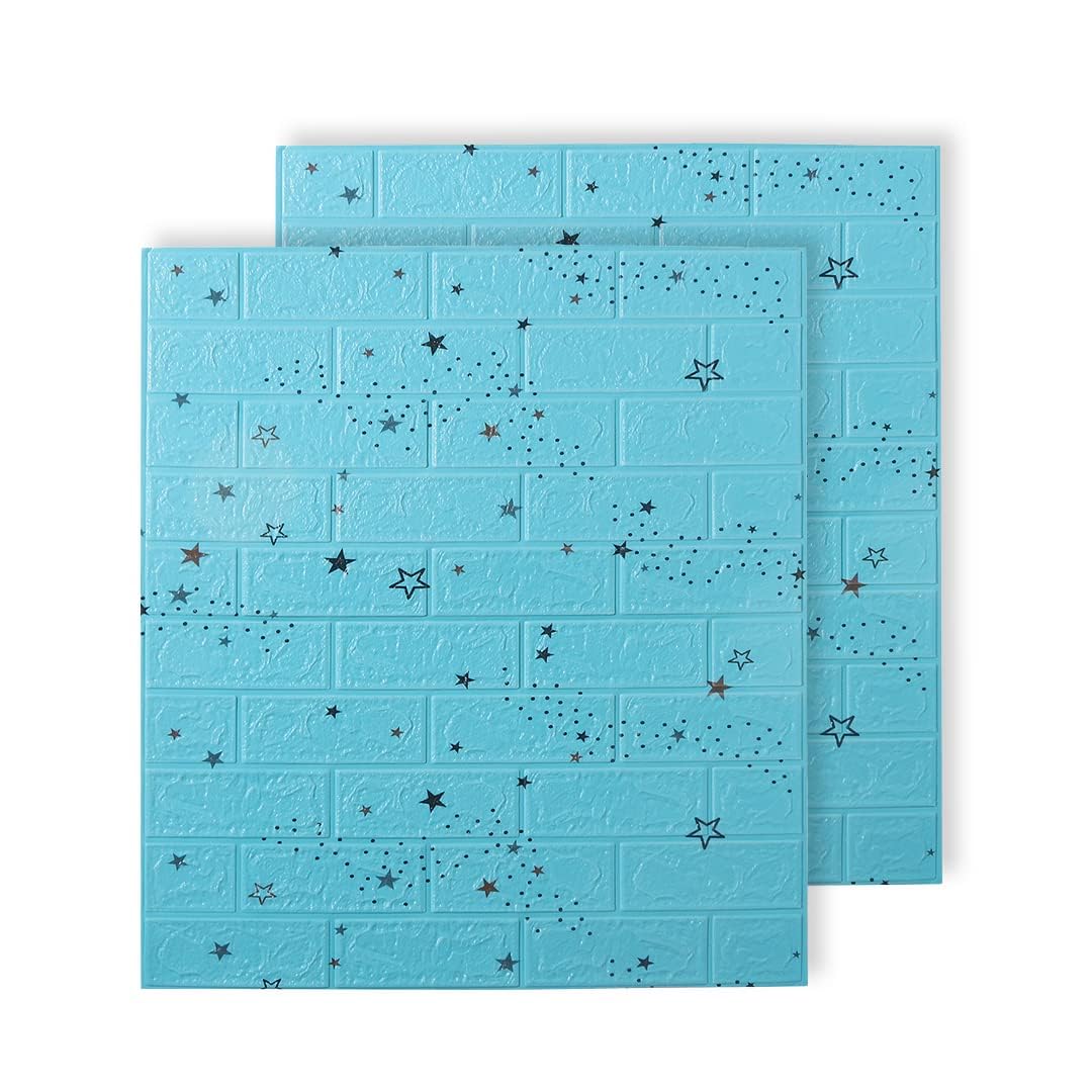 Kuber Industries Foam Brick Pattern 3D Wallpaper for Walls|Soft PE Foam| Easy to Peel, Stick & Remove DIY Wallpaper|Suitable on All Walls|Pack of 2 Sheets,70 cm X 77 cm