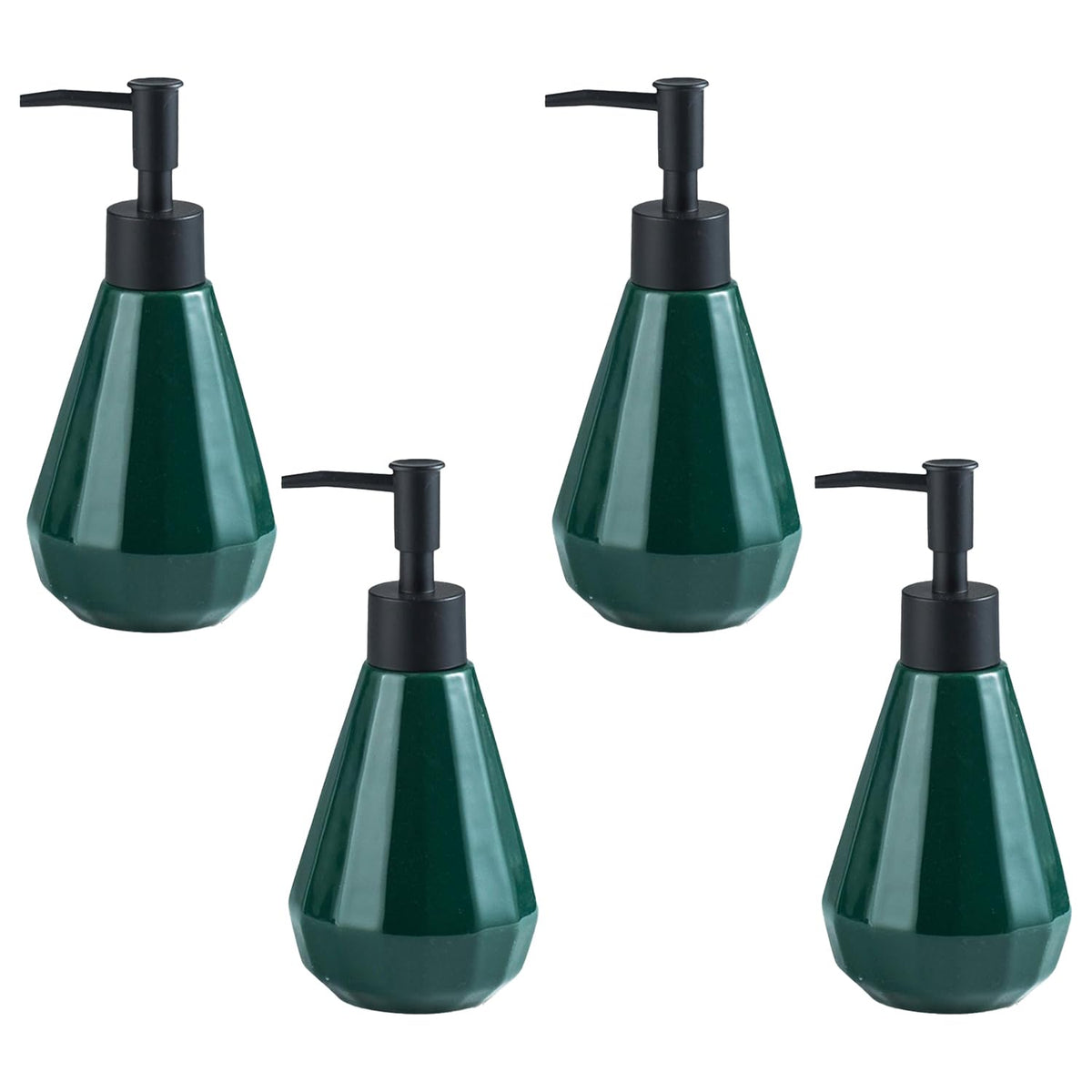 Kuber Industries Liquid Soap Dispenser | Handwash Soap Dispenser | Soap Dispenser for Wash Basin | Shampoo Dispenser Bottle | Bathroom Dispenser Bottle | ZX060GN | Pack of 4 | 250 ml | Green
