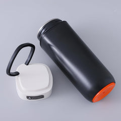 Urbane Home Anti-Fall Insulated Coffee Tumbler with Suction Bottom | Leak-Proof Stainless Steel Tumbler | Coffee Tumbler with Lid and Handle | 480 ML | Black