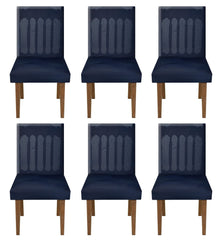 Kuber Industries Elastic Stretchable Polyster Chair Cover for Home, Office, Hotels, Wedding Banquet- Pack of 6 (Blue)-50KM0981