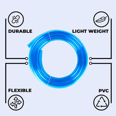 Kuber Industries Multiutility PVC Water Pipe|Multi-Utility Water Pipe for Garden, Car Cleaning & Pet Washing|| 5 Meter|Blue |