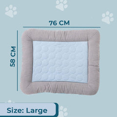 Kuber Industries Rectangular Dog & Cat Bed|Yarn Dyed Oxford Cloth|Nylon and Polyester With Cotton Filling|Self-Cooling Bed For Dog & Cat|Small Light-weight & Durable Dog Bed|ZQCJ005B-L|Blue(Pack Of 2)