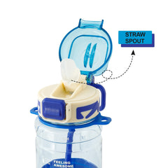 Kuber Industries Pack of 4 Kids Water Bottle With Straw |Sipper Water Bottle For Kids Boys Girls| Water Bottle with Locking Flip Lid | 800 ml |Blue | SYZ-7740C