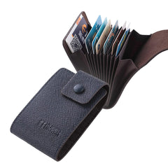 Kuber Industries Card Holder Wallet For Men Women|Debit Credit Card Holder|Wallet For Id, Visiting Card, Buisness Card|Button Closure|Blue (Pack Of 2)