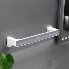 Kuber Industries (Set of 4) Self-Adhesive Bathroom Towel Holder & Hanger - Rod & Stand for Kitchen, Washroom without Drilling - Grey