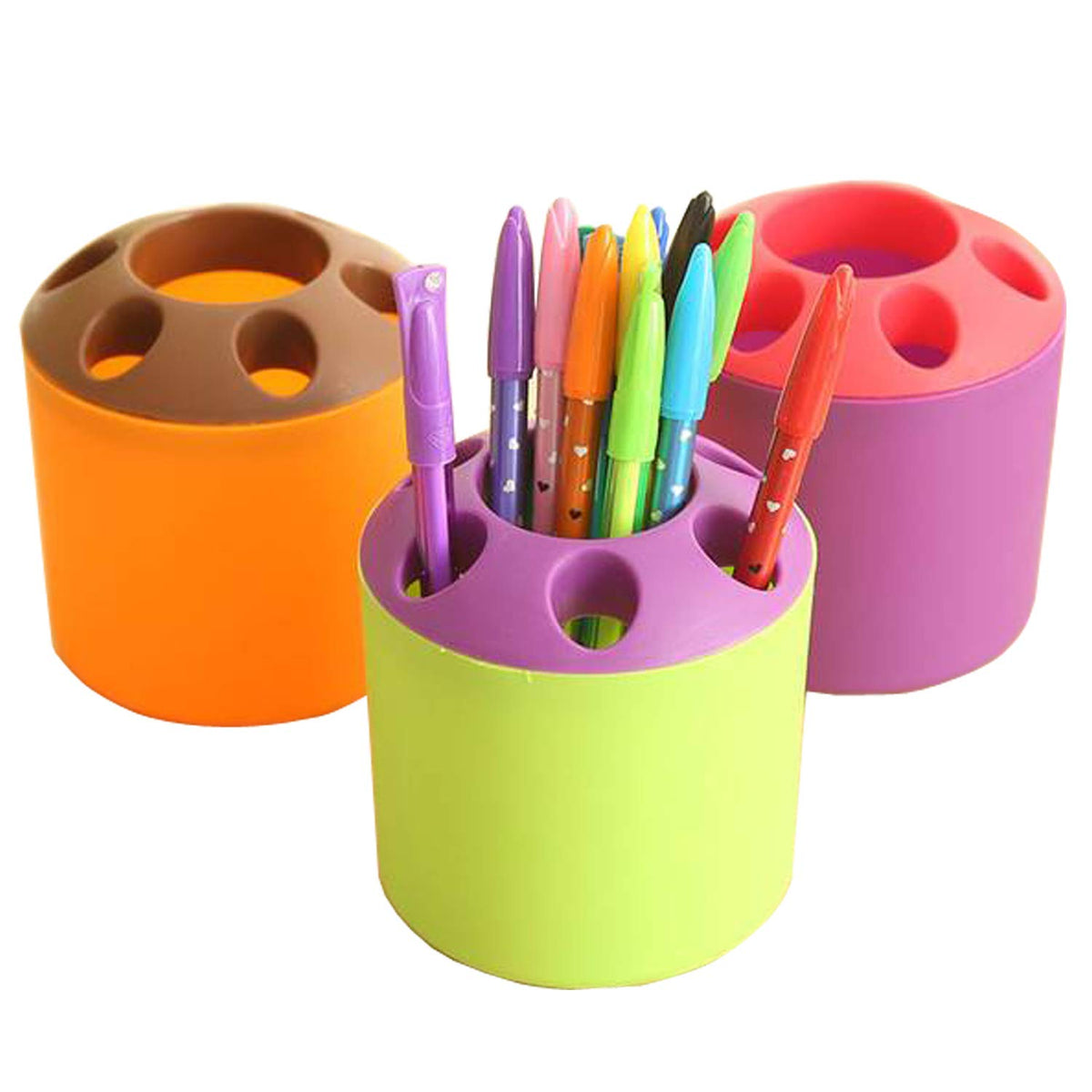 Kuber Industries 3 Piece Plastic Toothpaste Stationary Pen Pencil Holder (CTKTC5356)