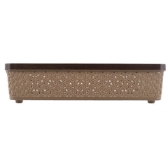 Kuber Industries Stationary Office Tray|Solid Plastic Material|File, Document, Paper Organizer|/Papers/Letters/folders Holder Desk Organizer, Pack of 2 (Coffee)- CTKTC043765, Rectangular