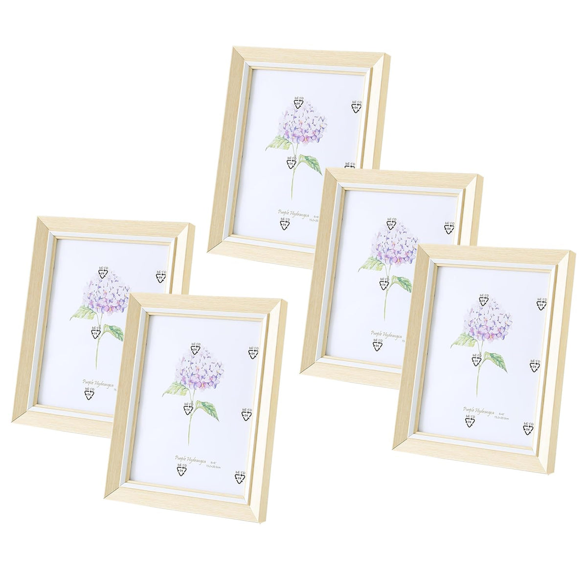 Kuber Industries Photo Frame For Home Décor|Use Horizontal & Vertical|Crystal Clear Glass|Perfect For Home, Office And Shop "16.7x21.8CM"-Pack of 5 (Cream)