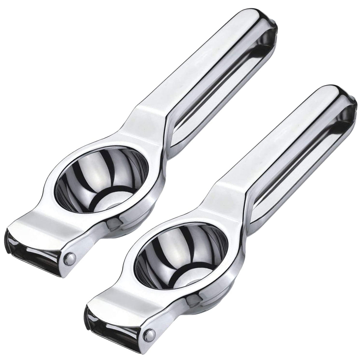 Kuber Industries 2 in 1 Manual Stainless Steel Squeezer/Juicer for Juicing Lemons, Pomegranate, Limes with Bottle Opener- Pack of 2 (Silver)