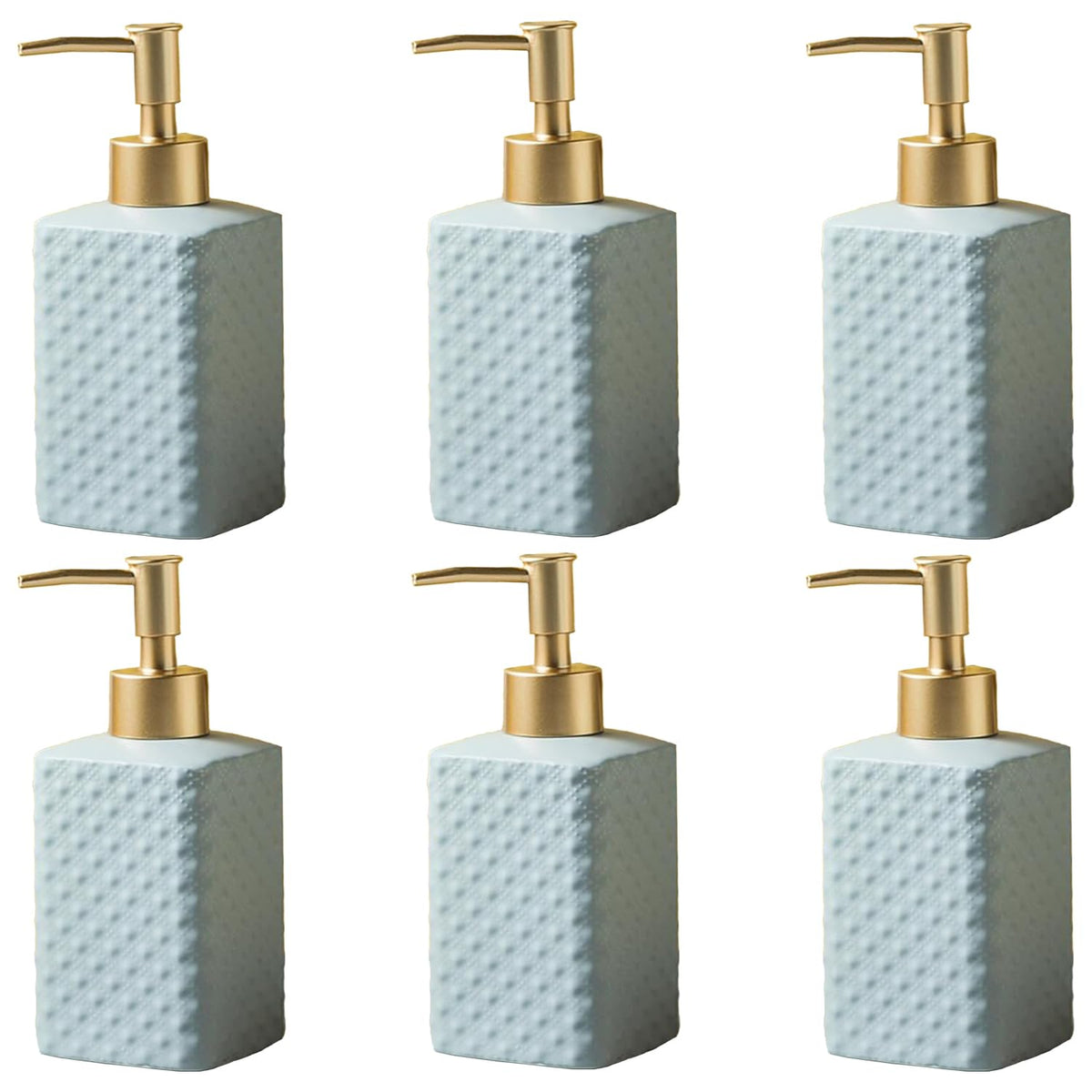 Kuber Industries Liquid Soap Dispenser | Handwash Soap Dispenser | Soap Dispenser for Wash Basin | Shampoo Dispenser Bottle | Bathroom Dispenser Bottle | Pack of 6 | ZX021GY | 350 ml | Gray