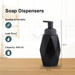 Kuber Industries Liquid Soap Dispenser | Handwash Soap Dispenser | Soap Dispenser for Wash Basin| Bathroom Dispenser Bottle | 18 Piece | Pack of 6 | 400 ml | JY00012 | Black