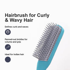 Kuber Industries Hair Brush | Flexible Bristles Brush | Hair Brush with Paddle | Straightens & Detangles Hair Brush | Suitable For All Hair Types | Hair Brush Styling Hair | Set of 2 | Blue & Black