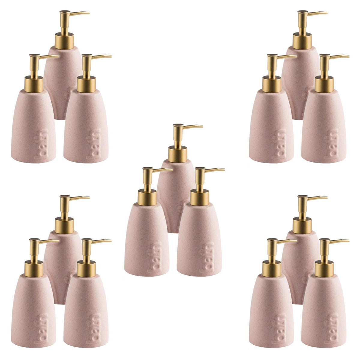 Kuber Industries Liquid Soap Dispenser | Handwash Soap Dispenser | Soap Dispenser for Wash Basin | Shampoo Dispenser Bottle | Bathroom Dispenser Bottle | 15 Piece | Pack of 5 | ZX044PK | 320 ml | Pink