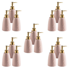 Kuber Industries Liquid Soap Dispenser | Handwash Soap Dispenser | Soap Dispenser for Wash Basin | Shampoo Dispenser Bottle | Bathroom Dispenser Bottle | 15 Piece | Pack of 5 | ZX044PK | 320 ml | Pink