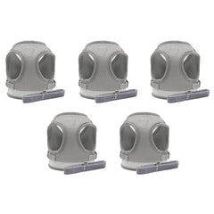 Kuber Industries Reflective Dog Harness With Adjustable Leash|Breathable Polyester Mesh Fabric |XL Size|HT-844|Comfortable No-Pull Grip|QuickRelease Buckles|Easy On - Easy Off Harness|Grey (Pack Of 5)