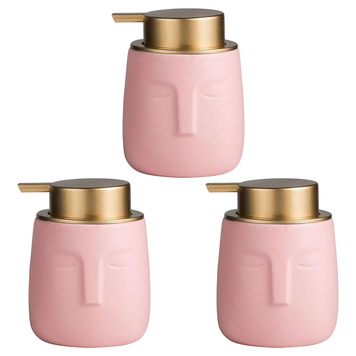 Kuber Industries Liquid Soap Dispenser | Handwash Soap Dispenser | Soap Dispenser for Wash Basin | Shampoo Dispenser Bottle | Bathroom Dispenser Bottle | Pack of 3 | ZX014PK | 350 ml | Pink