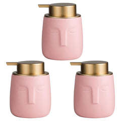 Kuber Industries Liquid Soap Dispenser | Handwash Soap Dispenser | Soap Dispenser for Wash Basin | Shampoo Dispenser Bottle | Bathroom Dispenser Bottle | Pack of 3 | ZX014PK | 350 ml | Pink