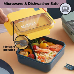 Kuber Industries Insulated Lunch Box for Kids & Adults|Premium Food-Grade PP Plastic|Leakproof & Spill Proof|Dishwasher & Microwave Safe Lunch Box|1000 ML|HX0043127|Green (Pack of 6)