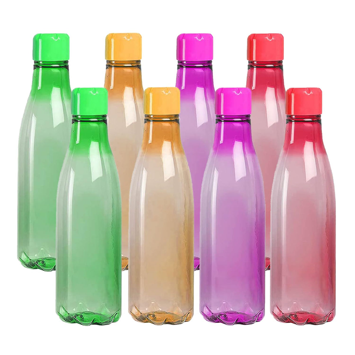 Kuber Industries BPA Free Plastic Water Bottles | Unbreakable, Leak Proof, 100% Food Grade Plastic | for Kids & Adults | Refrigerator Plastic Bottle Set of 4|Assorted (Pack of 2)