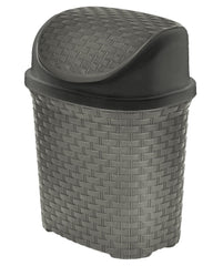 Heart Home Multiuses Plastic Dustbin For Home, Kitchen, Office, Bathroom With Swing Lid 7 Litre (Grey)-47HH0702
