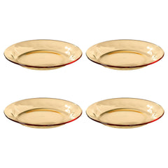 Urbane Home Borosilicate Glass Dinner Set of 4 Plates | Home Crockery for Dining | Microwave Dishwasher Safe | Dinner Plates for Festive Occasions/Parties | Yellow