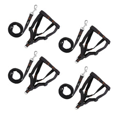Kuber Industries Dog Chest Belt Harness with Adjustable Leash|Premium Demin Fabric|Metal Hooks |PDMGL-013-03| Comfortable Grip|Double Stitched Belt with Soft Padding |Black (Pack of 4)