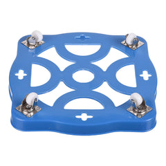 Kuber Industries Cylinder Stand|Unbreakable Plastic Gas Cylinder Stand|LPG Cylinder Stand|Gas Trolly|Square Shape Cylinder Trolley with Wheels|Pack of 2 (Blue)