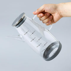 Kuber Industries Oil Dispenser | Borosilicate Oil containers for Kitchen | Oil Pourer | Glass Oil Dispenser Bottle with Cap and Handle | Oil Conatiner | 1000 ML | MRX-2307 | Pack of 6 | Transparent