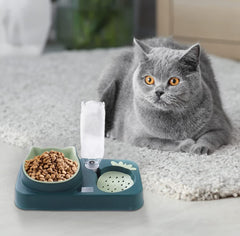 Kuber Industries Animal Feeding Plastic 2 in 1 Pet Bowls | Cat & Dog Bowl | Small/Medium Size Pet Feeding Bowl | Non-Toxic & 100% Safe for Pets (Pack of 4) | Green