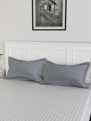 Kuber Industries Cotton Pillow Cover Set of 6 - Striped Pattern, Soft for Home and Bedroom - Gray