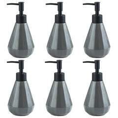 Kuber Industries Liquid Soap Dispenser | Handwash Soap Dispenser | Soap Dispenser for Wash Basin | Shampoo Dispenser Bottle | Bathroom Dispenser Bottle | Pack of 6 | 250 ml | Gray