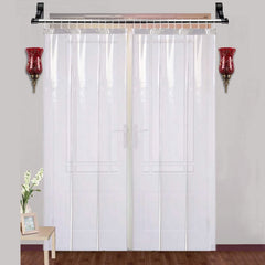 Kuber Industries 0.50mm 3 strips Stain Resistant, Waterproof PVC Shower/AC Curtain, 7 Feet Pack of 2 (Tranasparent)