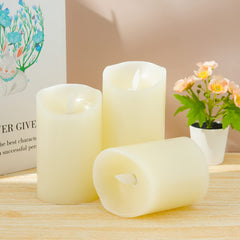 Kuber Industries LED Candles for Home Decoration|Battey Operated|Flameless Yellow Light|Safe & Easy to Maintain|Diwali Lights for Home Decoration, Other Festivities & Parties|Pack of 3|B0-005F|White