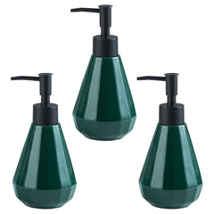 Kuber Industries Liquid Soap Dispenser | Handwash Soap Dispenser | Soap Dispenser for Wash Basin | Shampoo Dispenser Bottle | Bathroom Dispenser Bottle | ZX060GN | Pack of 3 | 250 ml | Green